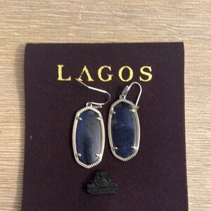 KS Silver Blue Lapiz Elle Earrings